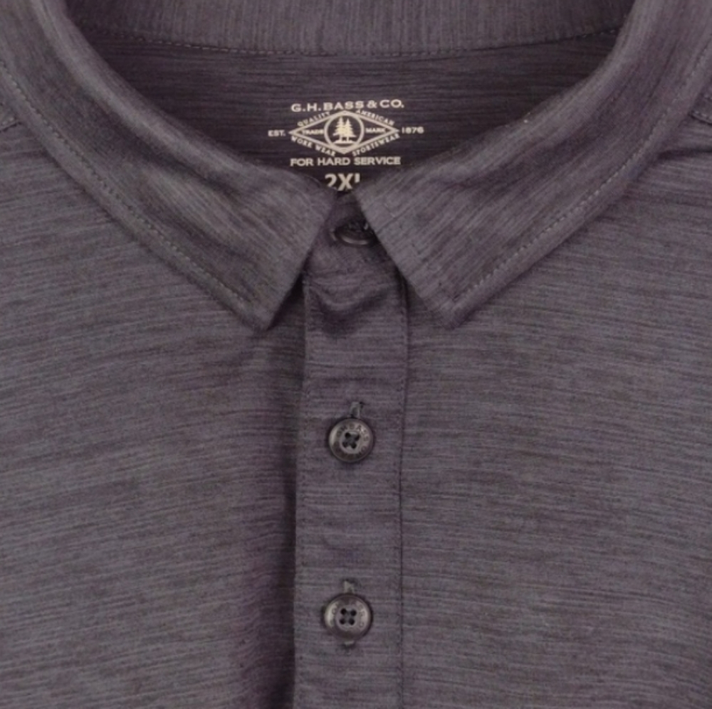 G.H. Bass & Co Charcoal Slate Polo Shirt 2XL - Picture 9 of 11